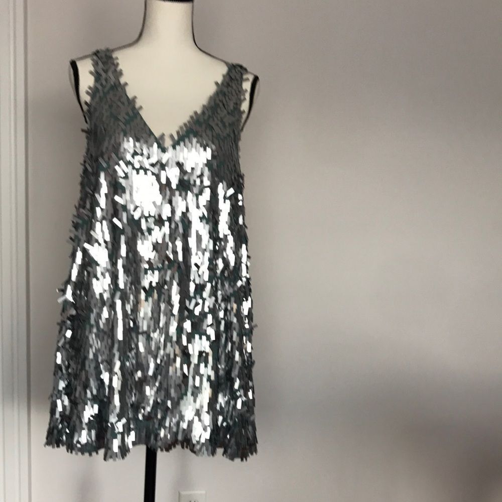Free People Bali Shiny Sequin Mini Dress size XS